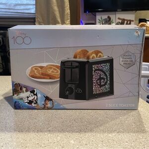 Disney 100 Anniversary Toaster 2 Slice Mickey Imprint NIB
